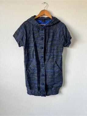 Vintage Marc by Marc Jacobs Short-Sleeve Hooded Button-Up Coatigan